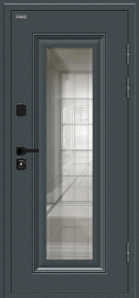 Фото Входная дверь Thermo Шелл СД/SBlack Старк антрацит/White Sand BR6419 внешняя сторона