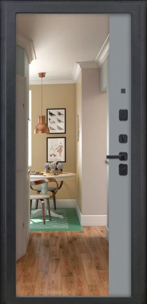 Входная дверь ДвериПРО Модель 3КЛ-1101 ФЛЗ-23 Веллуто гриджио DPRO226529 внутренняя сторона