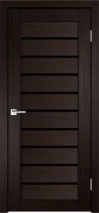 Межкомнатная дверь Легенда X-2 тон Венге Остекление Лакобель черное